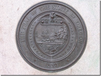 IMG_2303 Oregon State Seal on Lewis & Clark Memorial at Washington Park in Portland, Oregon on February 15, 2010