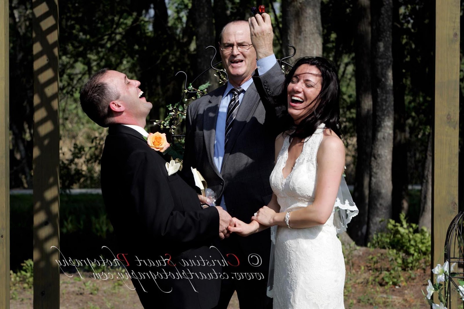 The wedding officiant produces