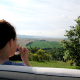 Sipping a home made cappucino in Pienza, Tuscany.