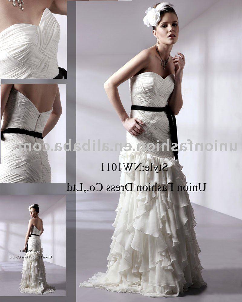 black belt wedding Dress