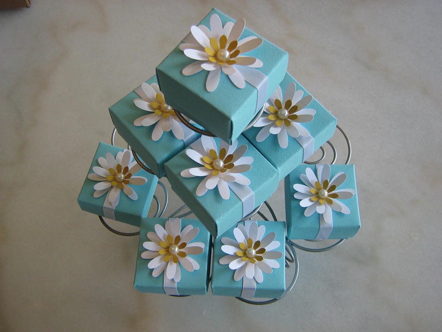Tiffany blue wedding favor box