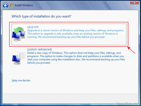 วิธีการ Upgrade Windows Vista เป็น Windows 7 แบบ Step By Step