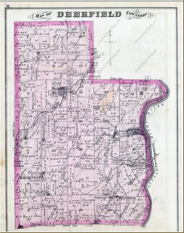 Map of Deerfield Township, Warren Co, OH 1875