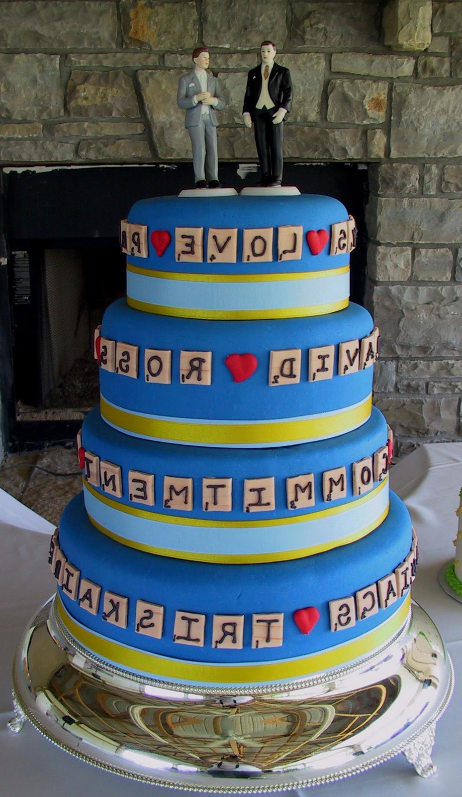 wedding scrabble cake