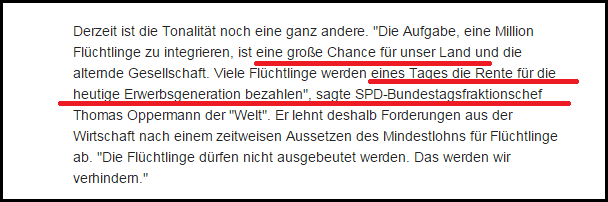SPD Oppermann über Flüchtlinge als Rentenzahler SPD Oppermann über Flüchtlinge als Rentenzahler