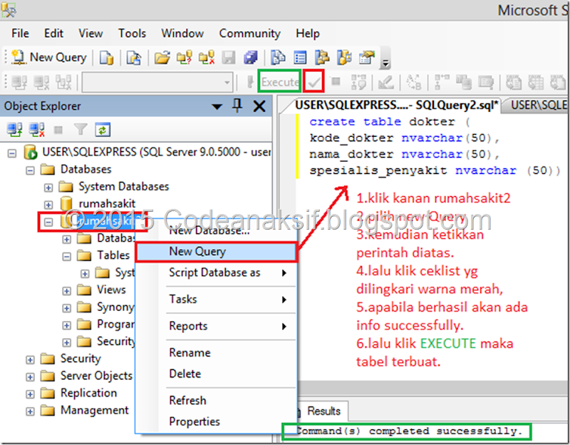 Membuat Table Menggunakan QUERY / CODING dengan SQL Server