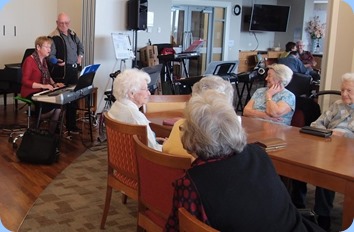 Some views of the Northbridge Village lounge and residents enjoying the music. Whilst Diane Lyons played and sang.