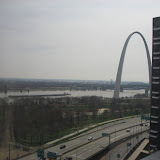 The view of the St Louis Arch outside of our hotel room window 03192011b