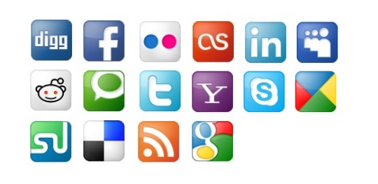 17Beautiful Social media Icon sets for Bloggers YOOicons+Social+Bookmark+icons