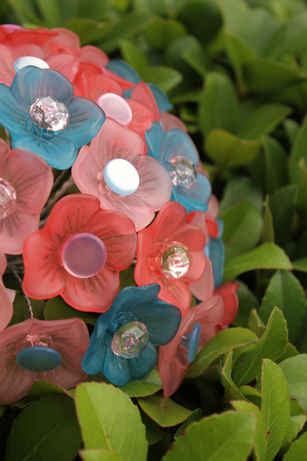 Pink and Turquoise 3-D Flower
