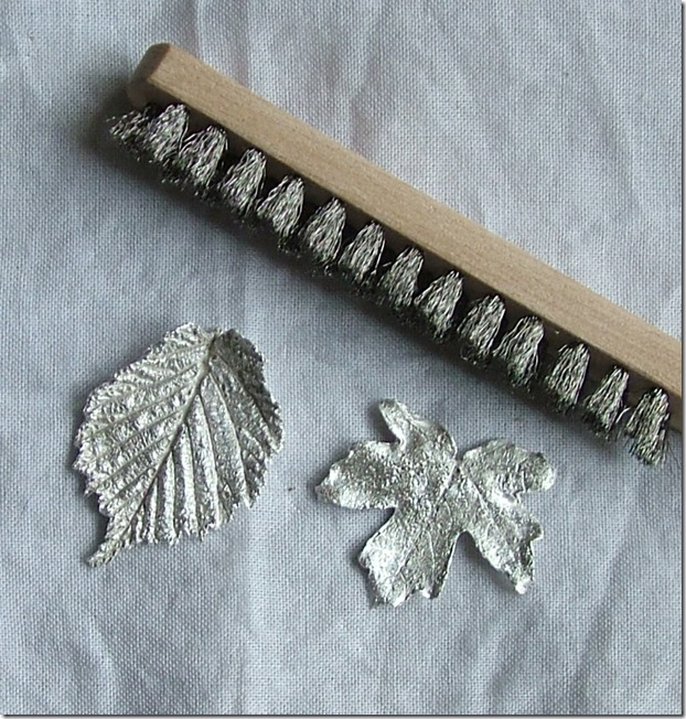 Silver leaves scrubbed