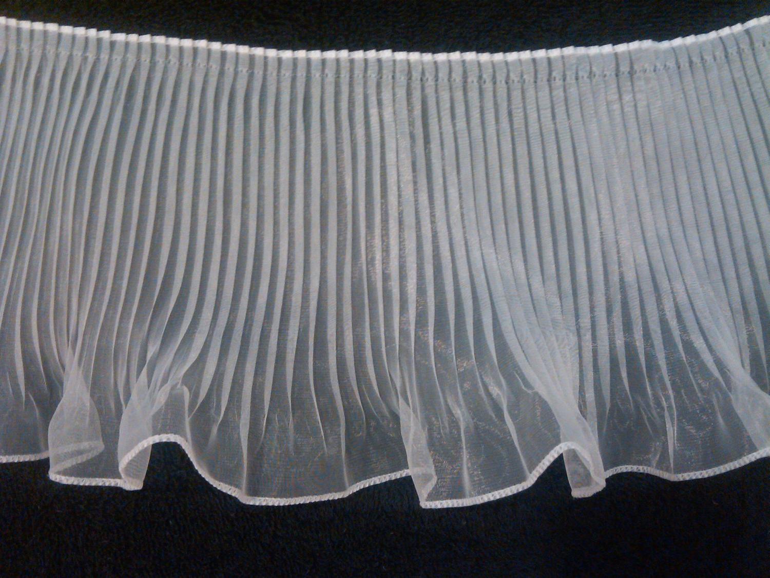 Pleated ivory organdy fabric