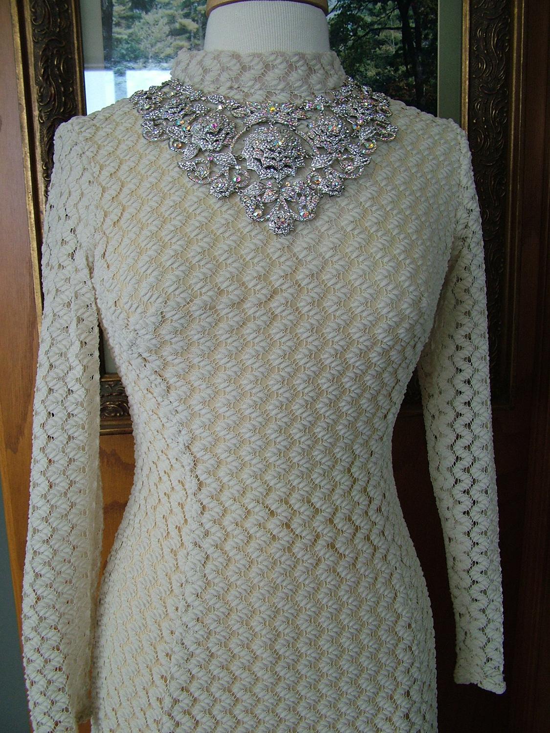 Vintage 1970s Ivory knit long