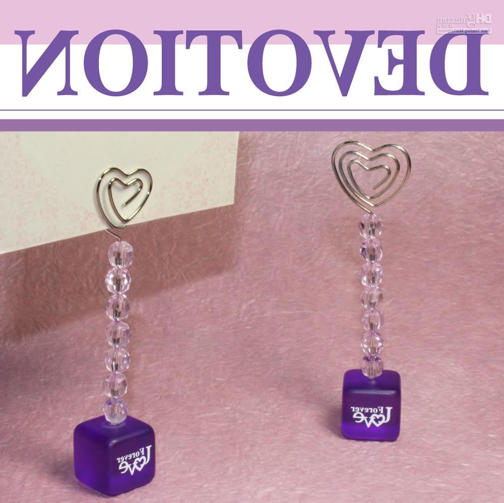 islestarwood store100pcs x New Purple HeartPlace Card Holder Wedding Favours