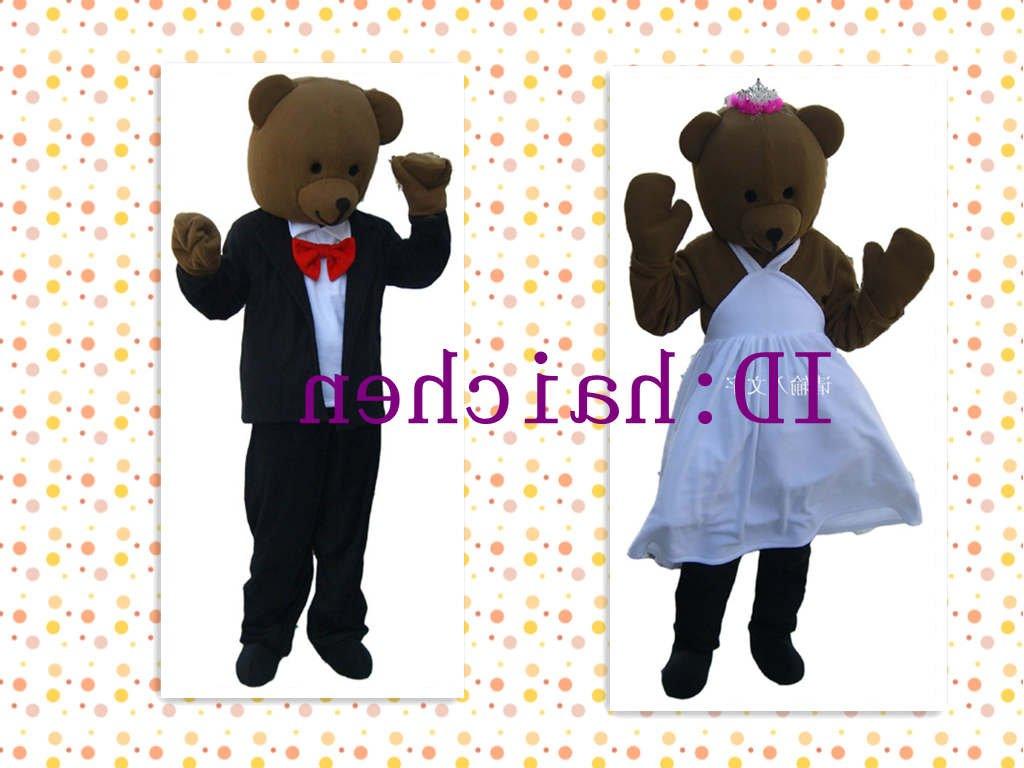 FREE SHIPPING -EMS wedding Ms  Mr bear Plush Cartoon Character Costume