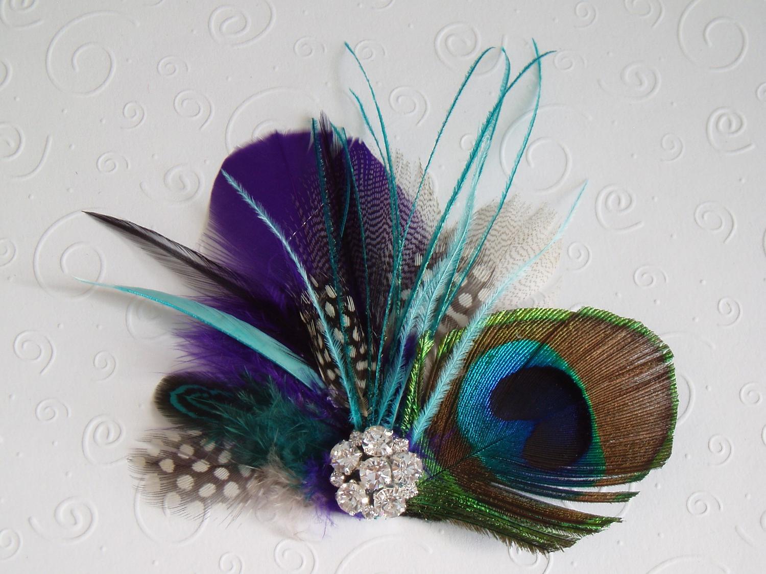 Wedding Peacock Feather Hair