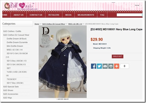 [D2-MSD] MD108001 Navy Blue Long Cape