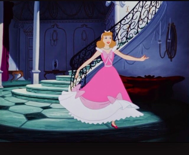 cinderella in a pink dress