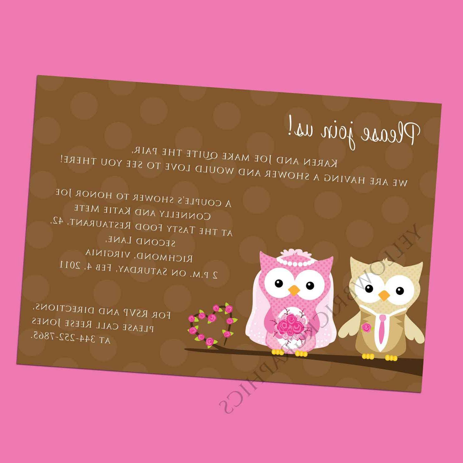Wedding Owl Shower Invitation