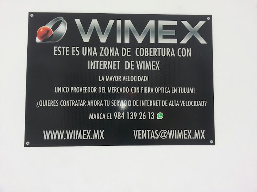 Wimex WIRELES INFOR MEXICO ELECTRONIC XELA SA DE CV wimex, Av Satellite Mz.42 Lt 1 No.2Entre Oriente y Bubul LekCol. Maya Pax, Av, Satelite, 77780 Tulum, Q.R., México, Consultora informática | QROO