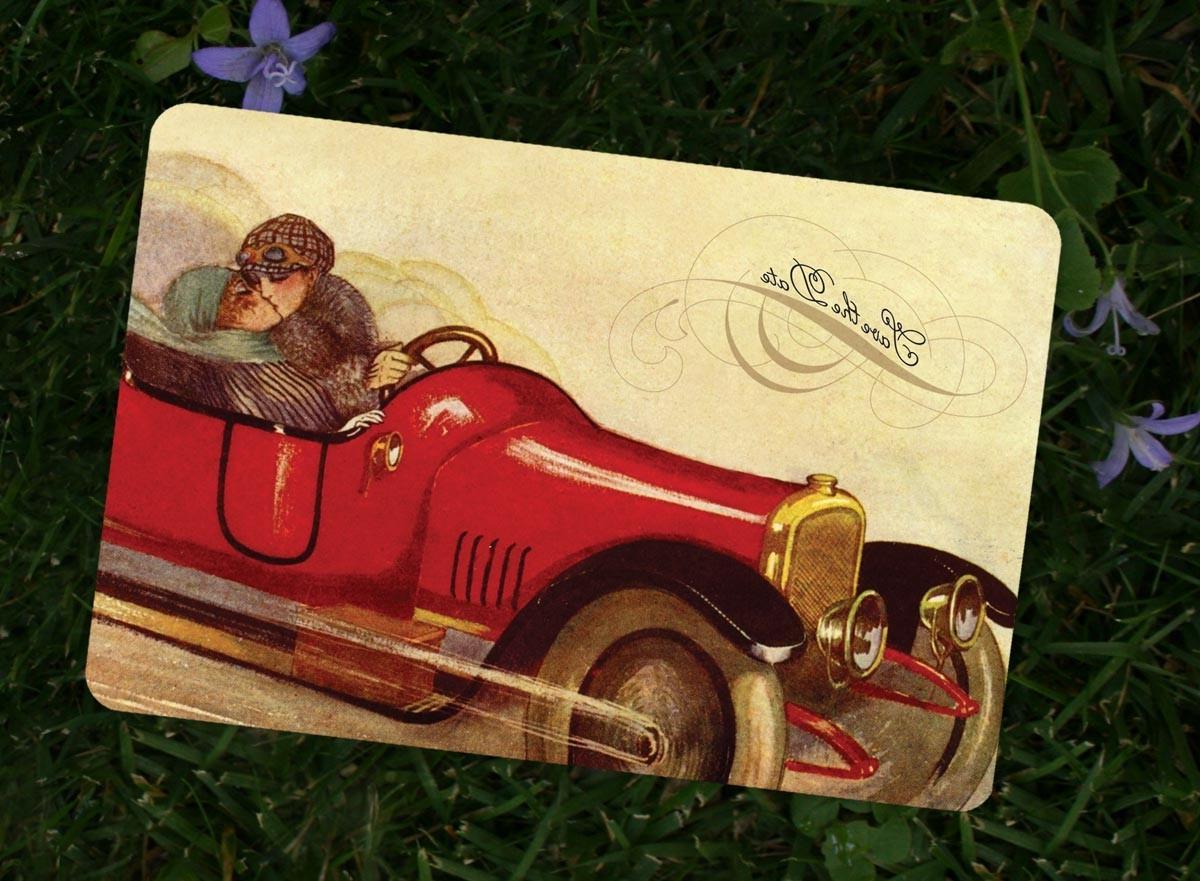 100 Vintage Save the Date or Wedding Invitations Roadster Ride