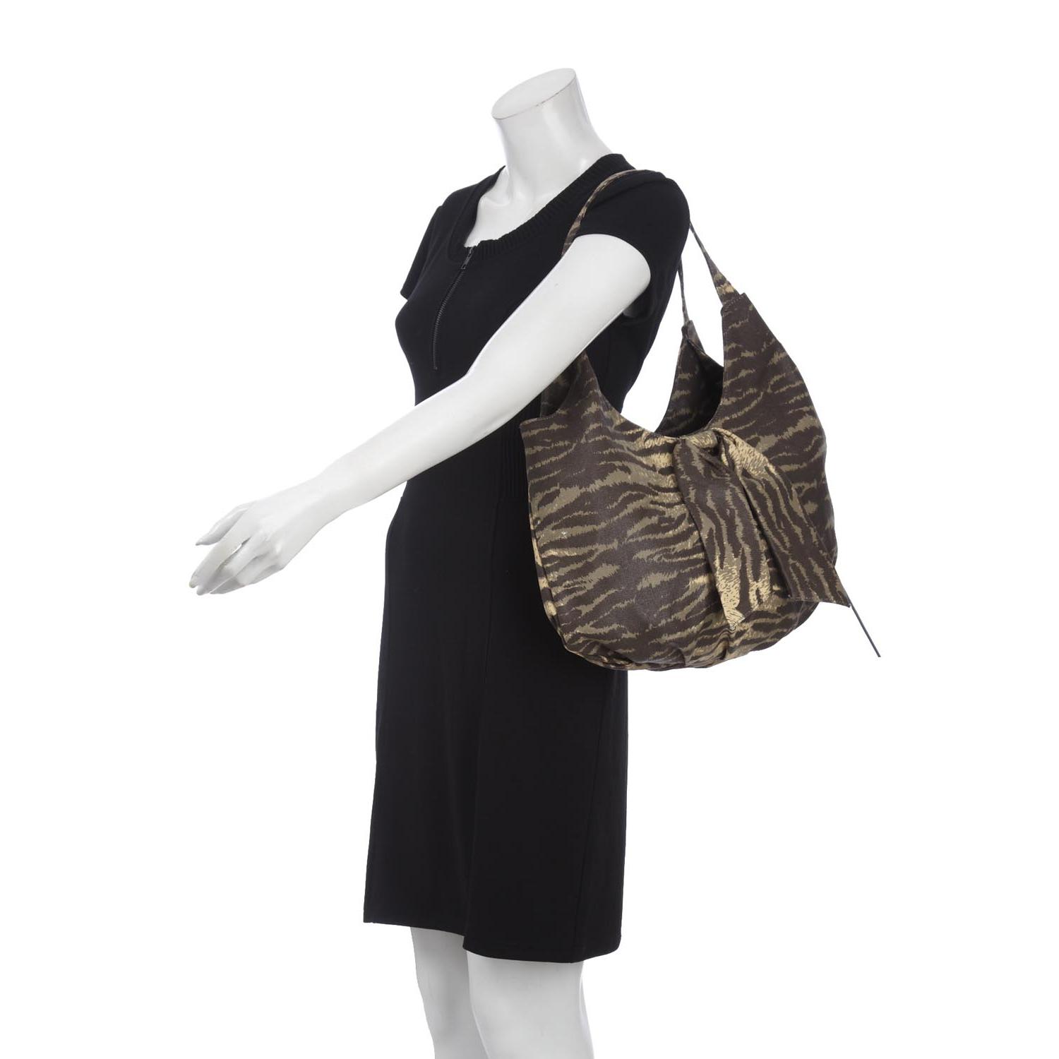 Brown Tiger Print Shoulder Bag