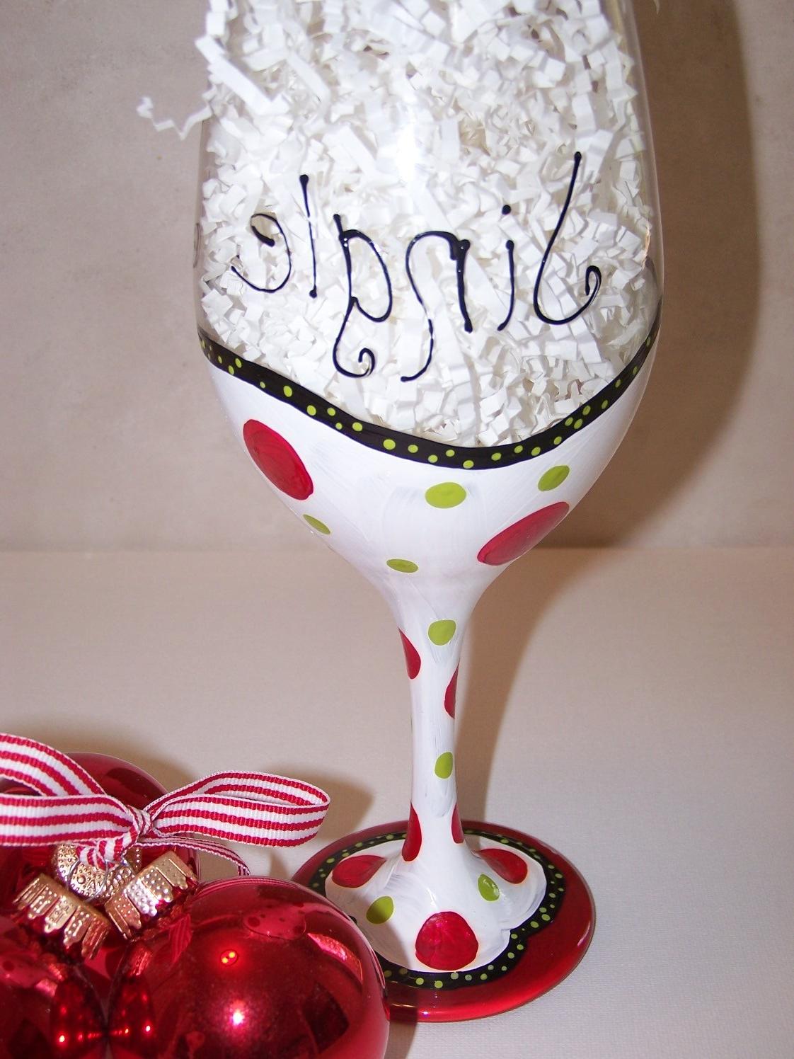 Hand Painted Wine Glass