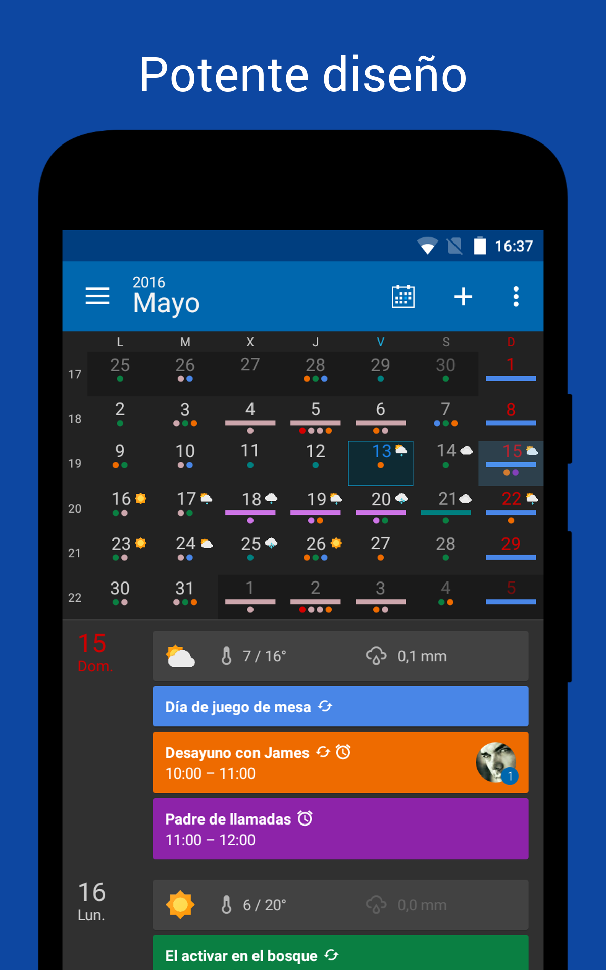 Android application DigiCal+ Calendar screenshort