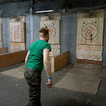 almost bullseye at BATL axe throwing Toronto in Toronto, Canada 