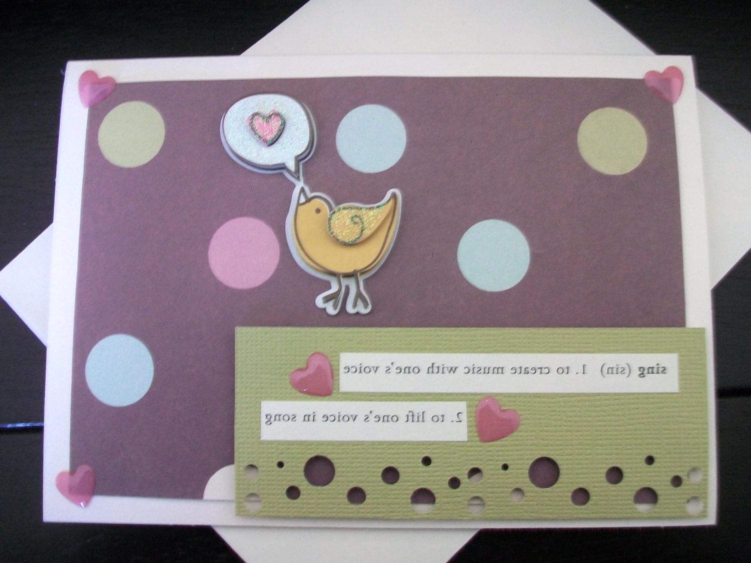 SING Birdie on Olive Pale Blue Mauve Polka Dot. From MeticulousMind