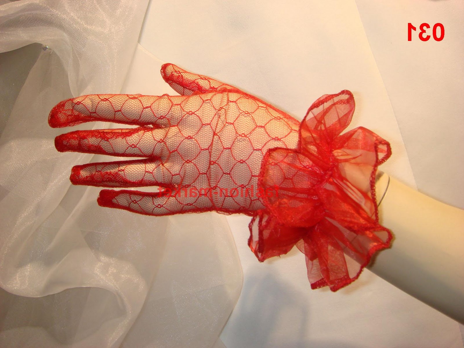 Wholesale - 5pairs  lot Beautiful and Wedding gloves Bridal Gloves Organza