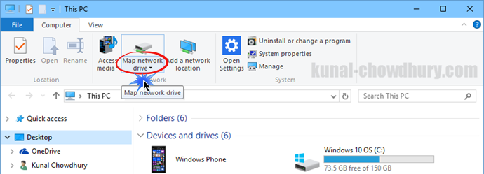 4. Map a new Network Drive in your File Explorer