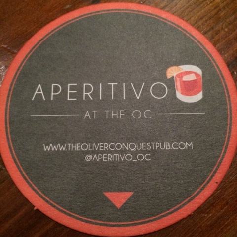 Aperitivo at the Oliver Conquest drinks coaster