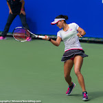 TOKYO, JAPAN - SEPTEMBER 18 :  Risa Ozaki in action at the 2015 Toray Pan Pacific Open WTA Premier tennis tournament