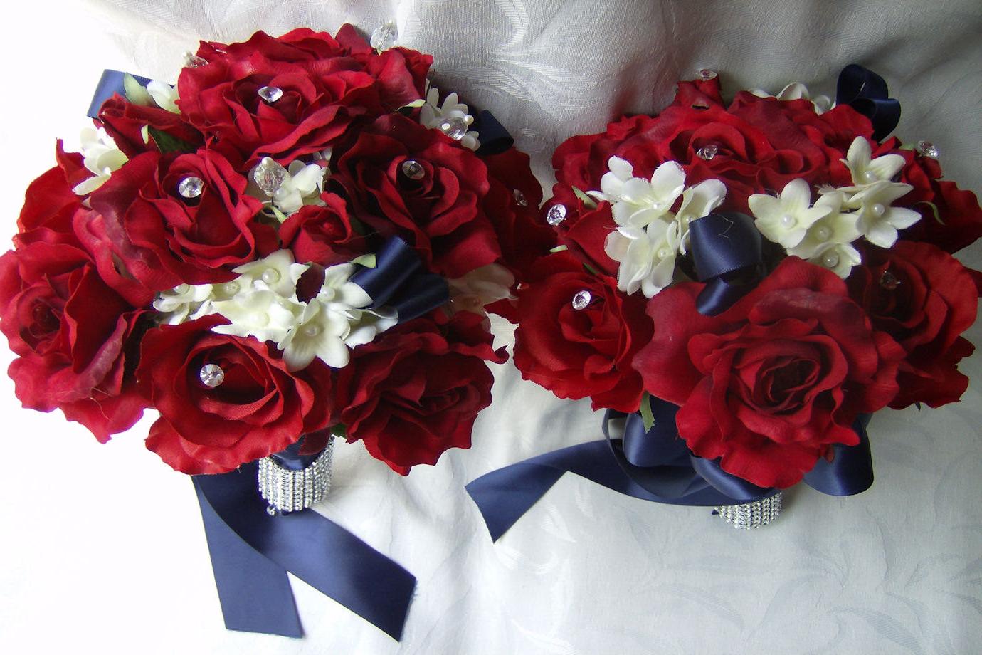 Bridal bouquet in red white