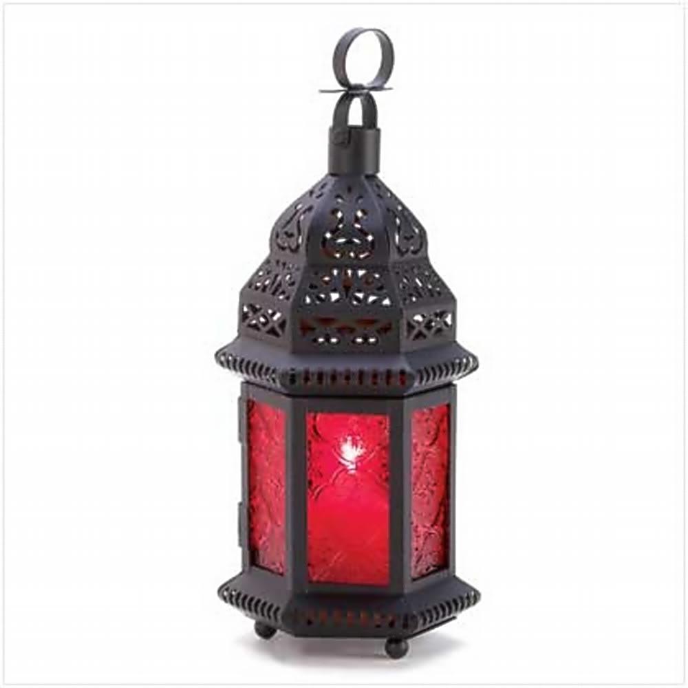 12 RED MOROCCAN CANDLE LANTERN