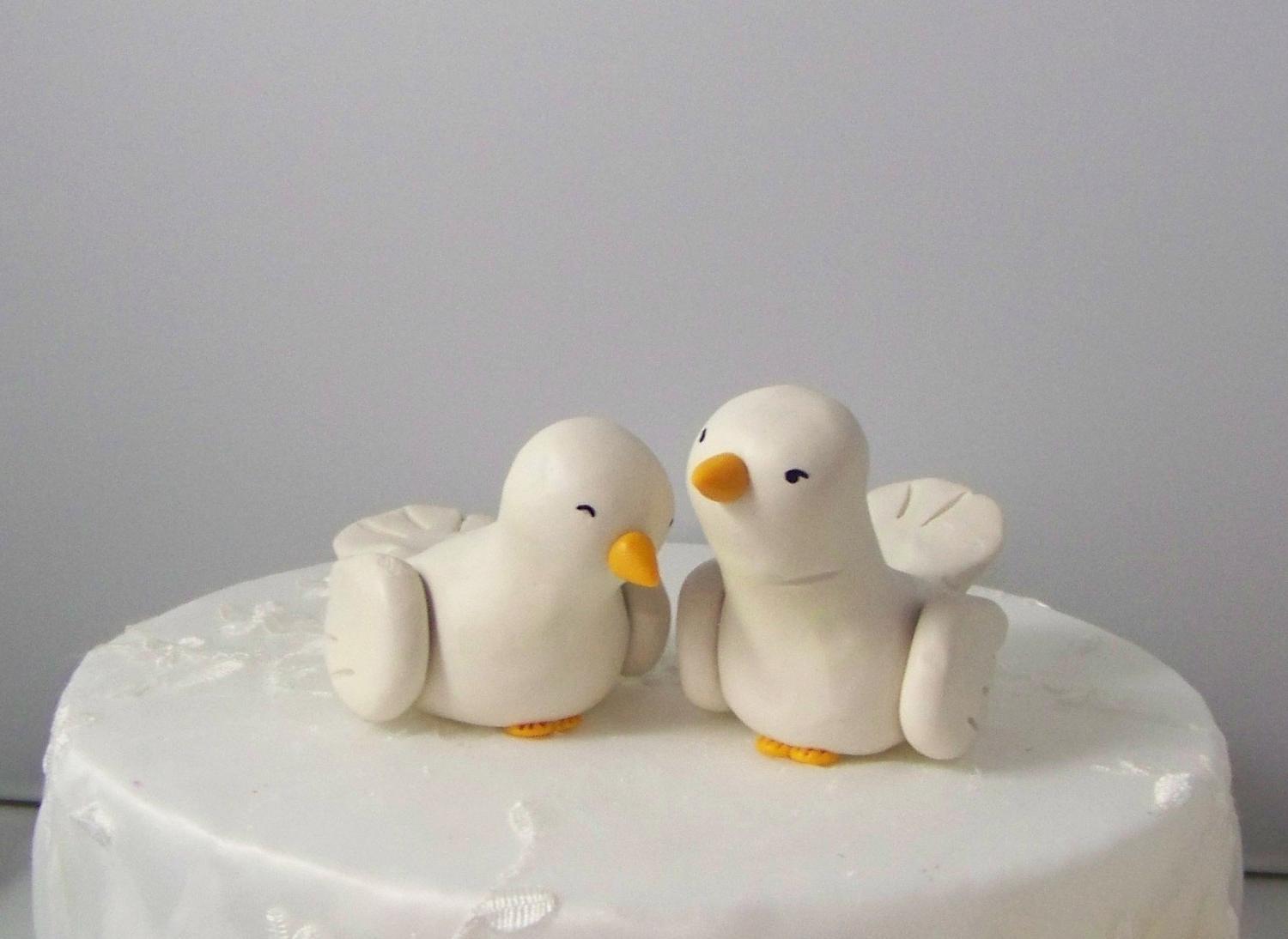 Custom Love Birds Wedding Cake Topper