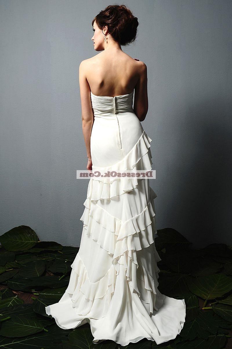 Modest column strapless floor-length wedding dresses EDENWD1087