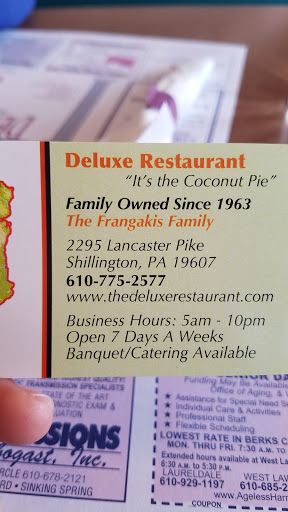 Restaurant «Deluxe Restaurant», reviews and photos, 2295 Lancaster Pike, Shillington, PA 19607, USA