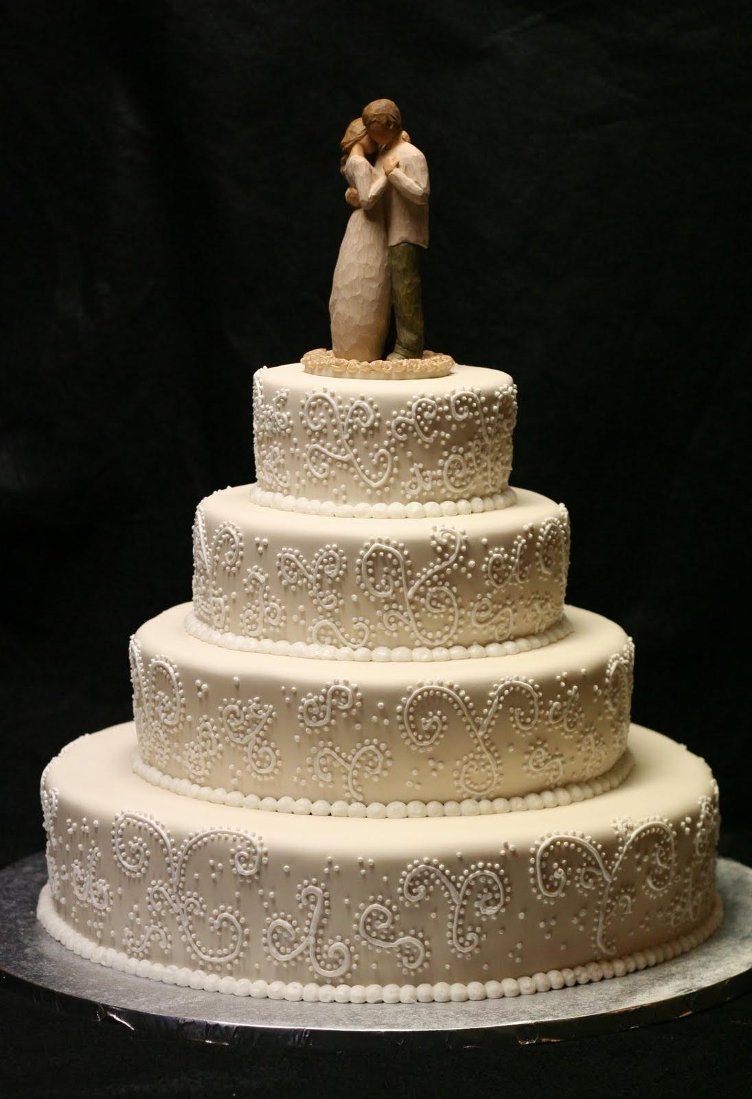 Ivory Wedding Cake with White