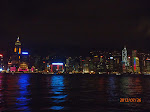 Views of Victoria Harbor from the Kowloon side at night