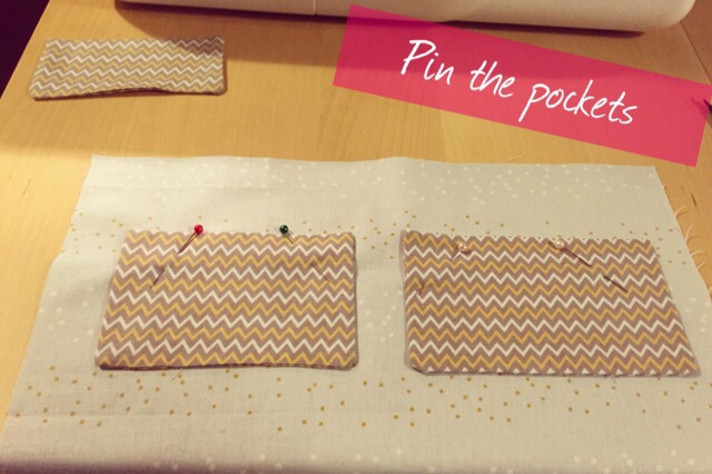 zigzag korean fabric pockets pin