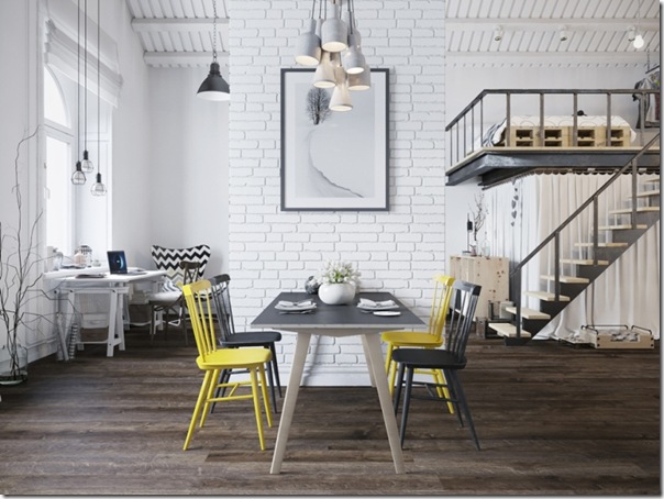 case e inetrni - mini loft praga - stile scandinavo (3)