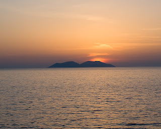 Sunset over Sazani island.