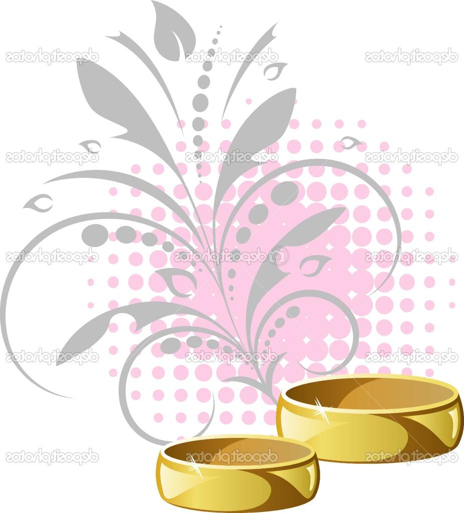 Wedding rings on floral background. EPS 8, AI, JPEG