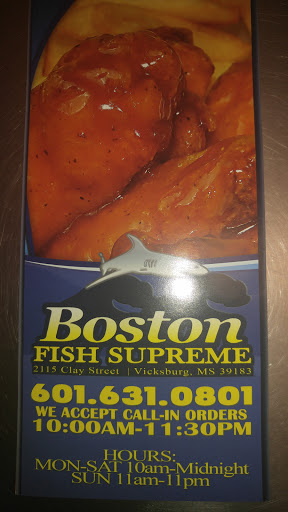 Seafood Restaurant «Boston Fish Supreme», reviews and photos, 2115 Clay St, Vicksburg, MS 39183, USA