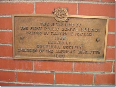 IMG_3505 Oregon's First Public School Plaque at Pioneer Courthouse Square in Portland, Oregon on September 7, 2008