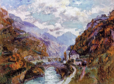 Albert Lebourg - The Rhone at Saint-Maurice, Valais
