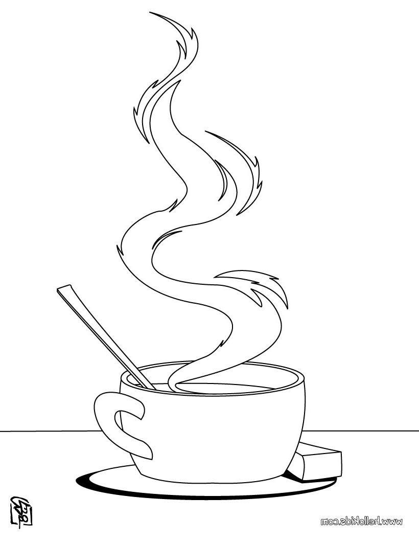 hot tea coloring page: a cup
