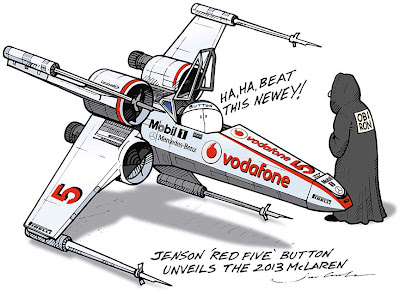 Дженсон Баттон на новом McLaren - комикс Jim Bamber